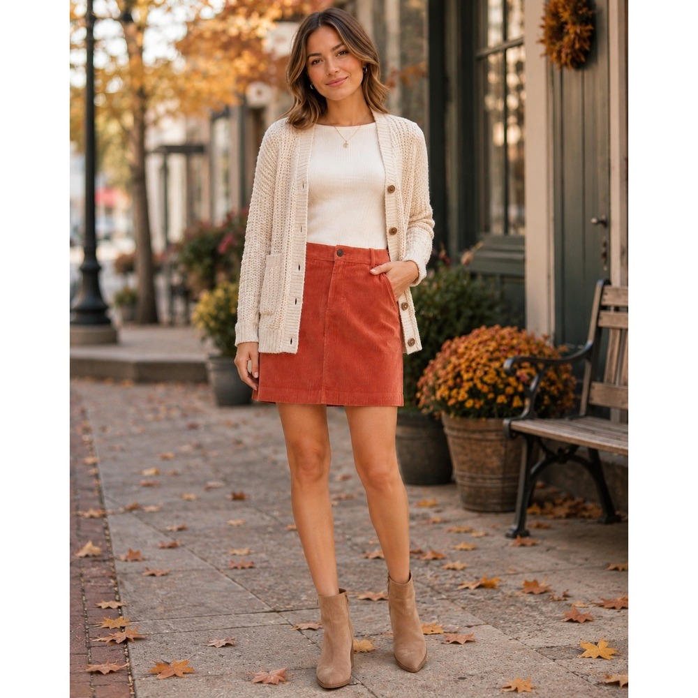 Gap Corduroy Mini Skirt Sunset Glow Size 6